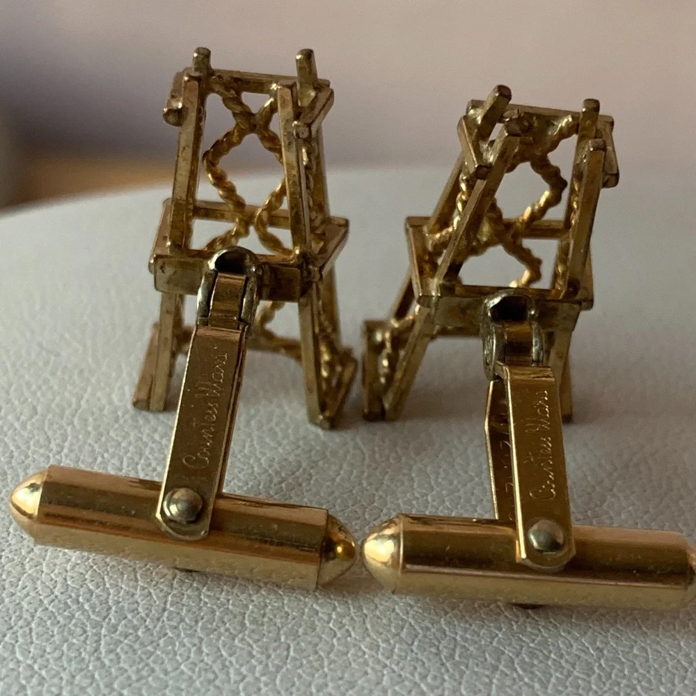 Vintage Countess Mara Oil Well Cufflinks Stamped